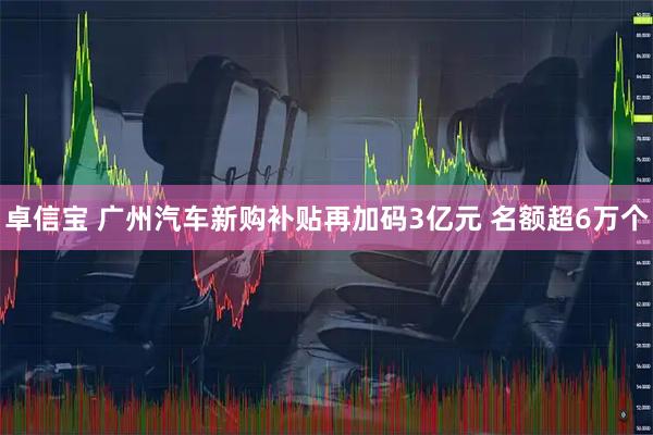卓信宝 广州汽车新购补贴再加码3亿元 名额超6万个